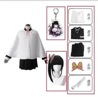 Anime Cosplay Kostuum Kanao Tsuyuri Kanawo Kimono Outfit Vrouwen Halloween Decorated with Butterfly Patterns.