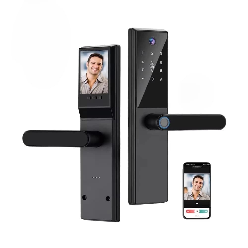 Serratura per campanello per porta Spioncino Telecomando Wifi ad alta sicurezza Serratura per impronte digitali Serratura per porta intelligente Tuya con fotocamera