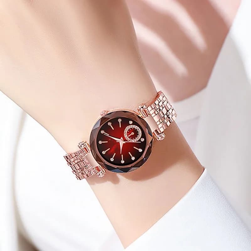 Fashion Women Quartz Watch Diamond Embellished Vintage Steel Band Alloy Strap Lady Watches Simple Casual Wristwatch Girl Student