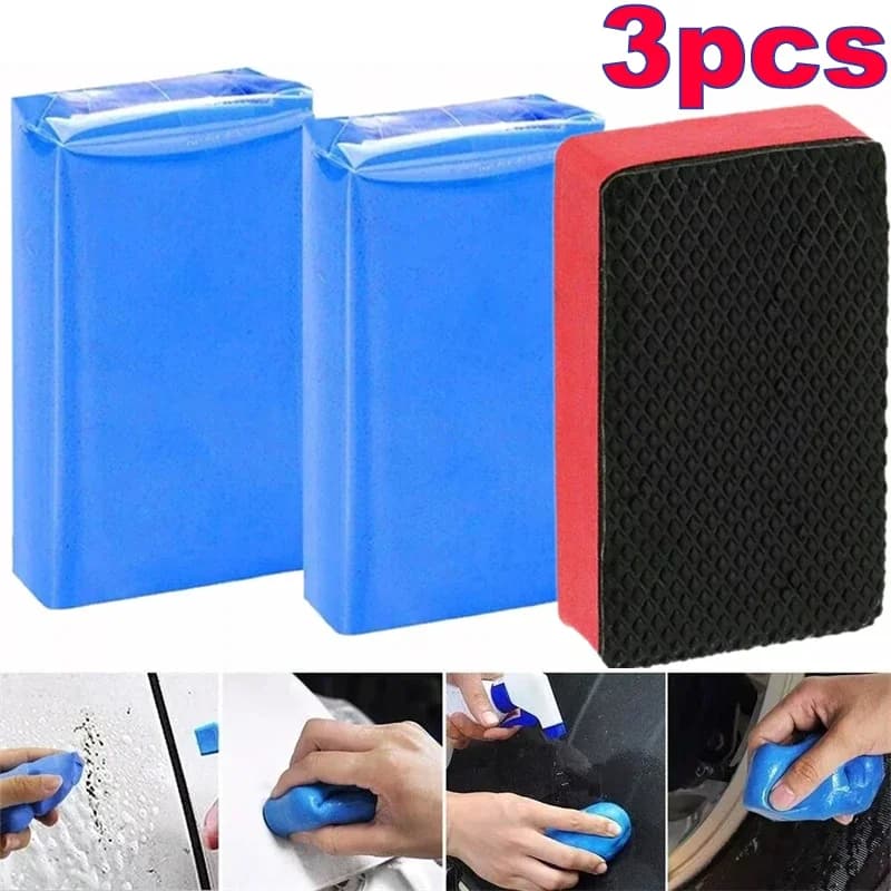 3PCS Car Clay Bar Details Car Clean Wash Cleaner Fango Remove Magic Car Cleaning Car Brush Car Accessories