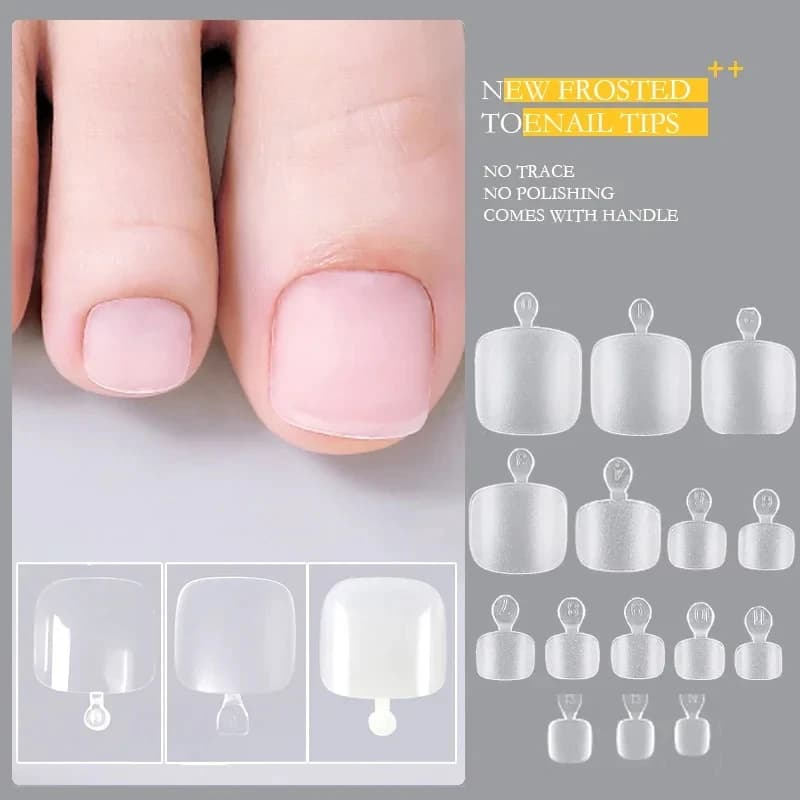 120/150 pezzi unghie dei piedi corte quadrate finte gel morbido copertura completa punta dell'unghia dei piedi pre-forma opaca stampa sull'estensione delle unghie dei piedi finte