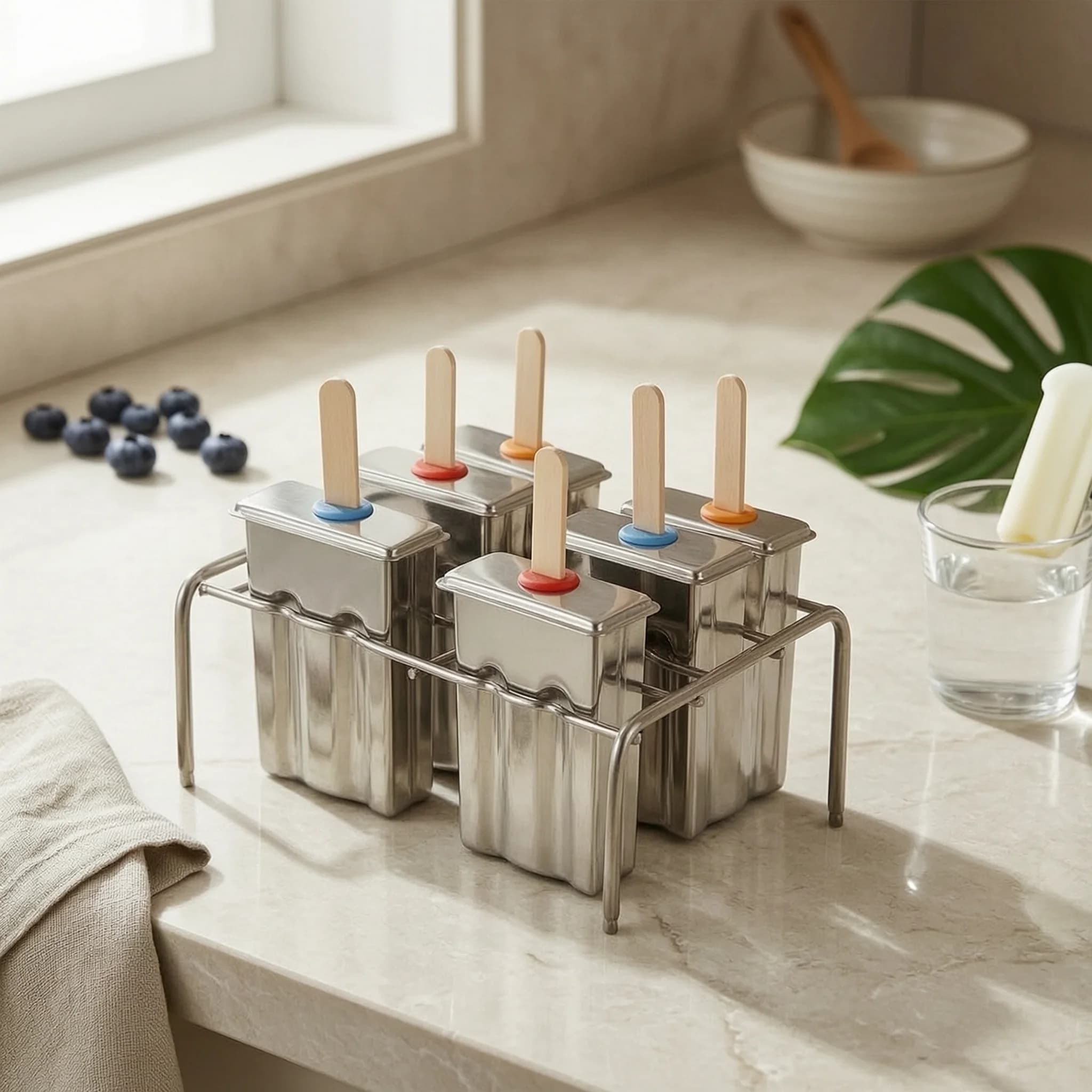 Ice Frozen Treat Mold with Rack Compact Ice Frozen Treat Mold with Stand Reusable Food Grade for Families, Home Kitchen