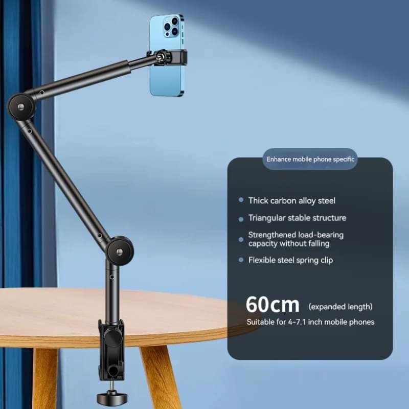 Supporto per tablet Supporto flessibile per telefono con braccio lungo Supporto per clip pieghevole per iPad iPhone Galaxy Staffa universale per tablet da 4-13 pollici