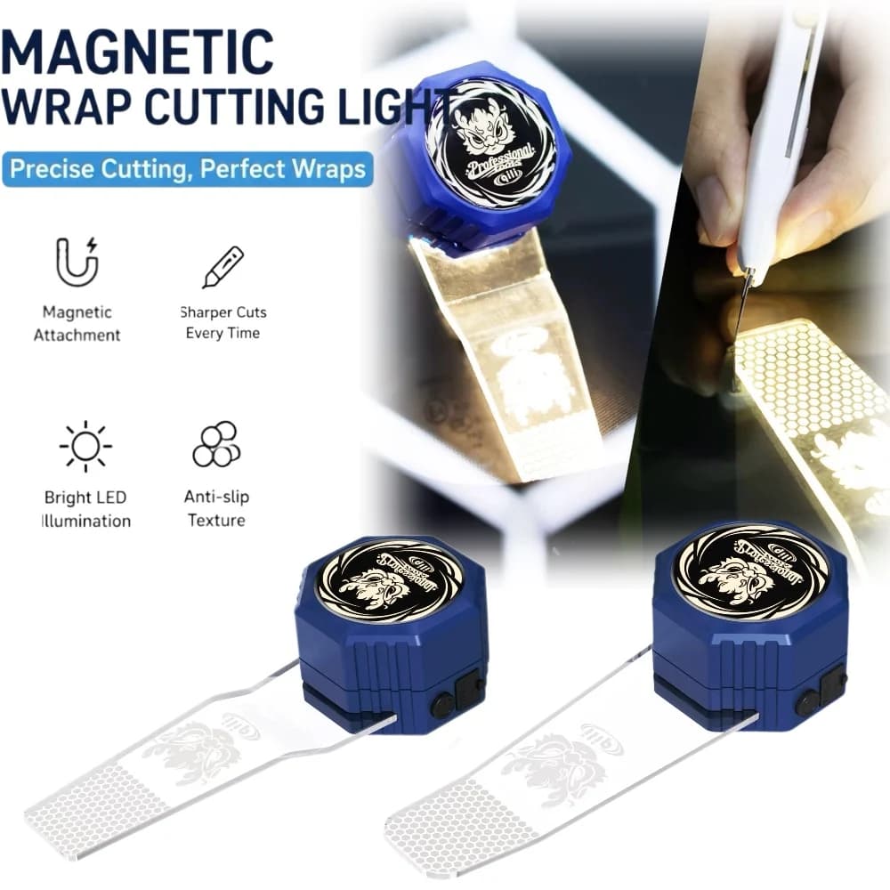 PRO Rechargeable Magnetic Window Film Cutting Light Kit, Ultra-Bright LED Vinyl Wrap Tint Precision Edge & Pattern Cutting Tool