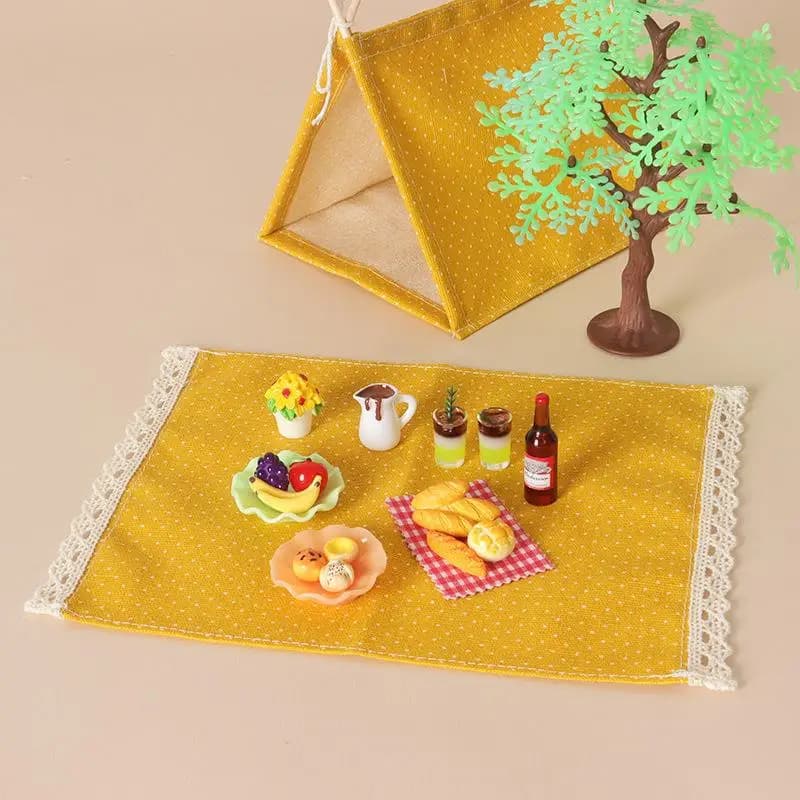 DIY Miniature Camping Tent Set for Dollhouse 1 12 Scale Realistic Furniture Accessories for Outdoor Play Camping Scene