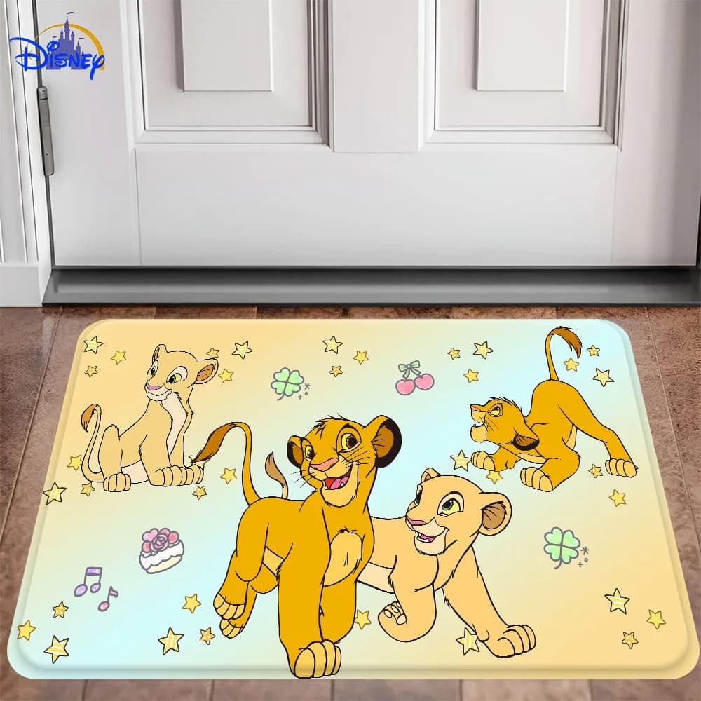 Tappetino da pavimento Disney Il Re Leone dal design morbido e antiscivolo, design piatto 2D, tappetino da bagno lavabile ad assorbimento rapido, adatto per doccia