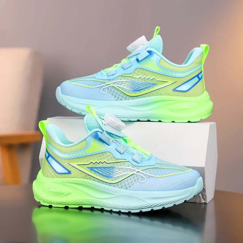 Summer Children Training Shoes Air Mesh Breathable Shock Absorbing Soft Sole Non Slip Sport Sneakers for Outdoor Sports