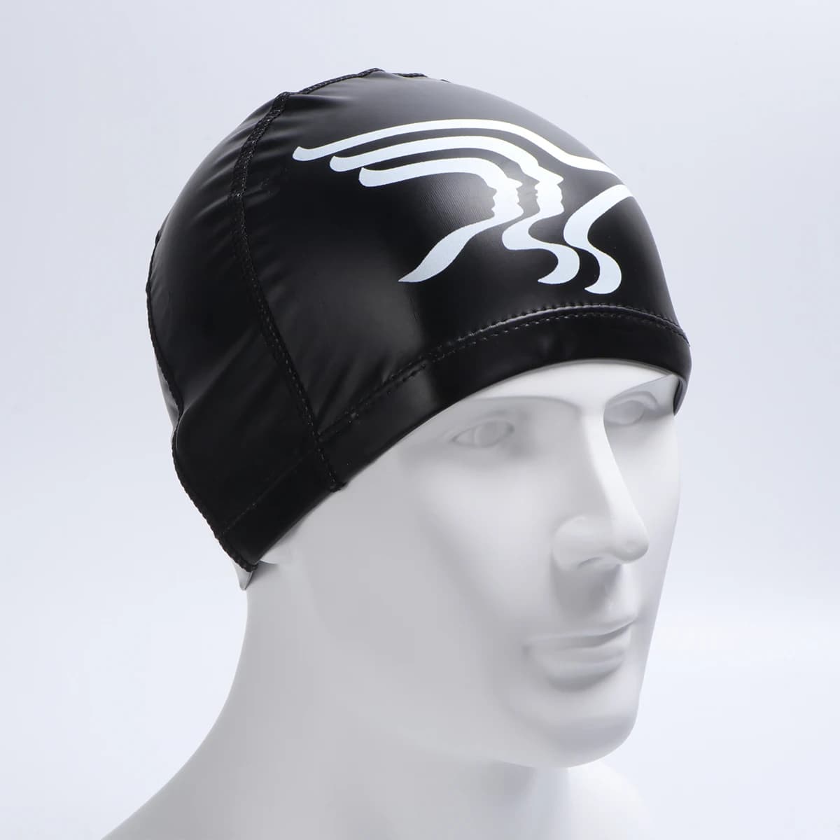 PU Waterproof Swimming Head Covers Elastic Elastic Ear Covers Black Solar Protection Light and comfortable swim hat for women and girls