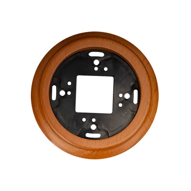 Base in legno per accessori per prese per interruttori in ceramica montata su superficie a parete retrò
