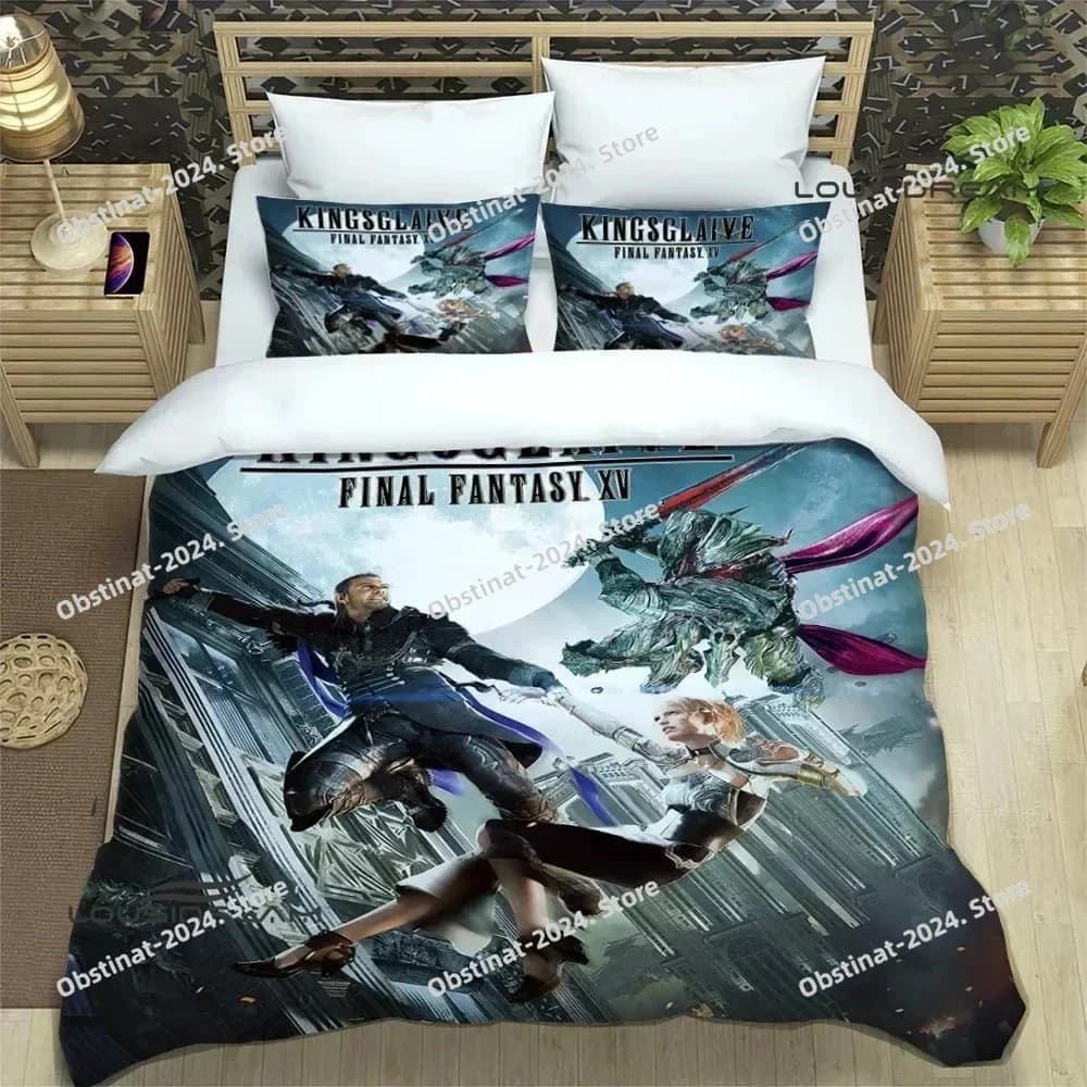 Gioco FINAL FANTASY Set biancheria da letto con stampa Copripiumino stampato Federa Set singolo doppio stile Queen King Size