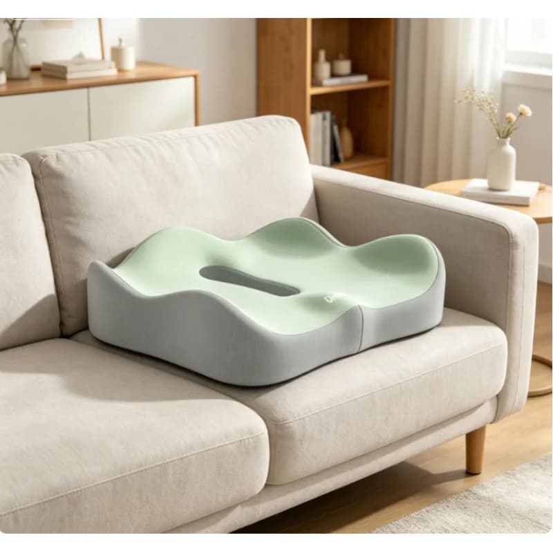 2PCS Memory Foam Coccyx Seat Cushion Ergonomic Lumbar Support Pad Office Long Sitting Tailbone Pressure Back Pain Relief Cushion