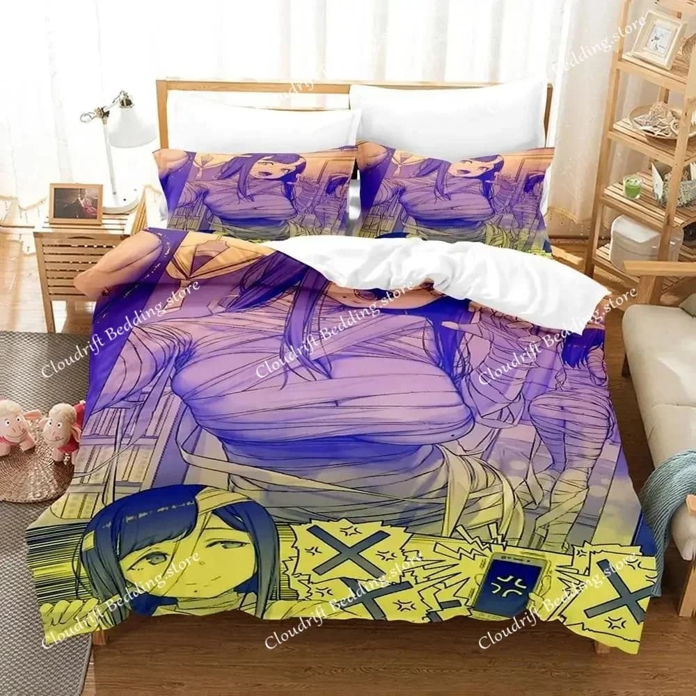 Anime Mummy Girls Bedding Set Boys Girls Twin Queen Size Duvet Cover Pillowcase Bed Kids Adult Fashion Home Textileextile