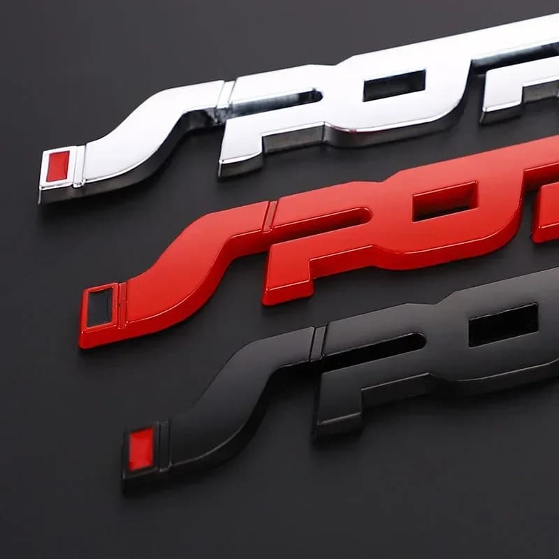 Graphic Logo SPORT 3D Car Waterproof Metal Sticker Personality badge Emblem Car Sticker Luggage accessory 1 PZ