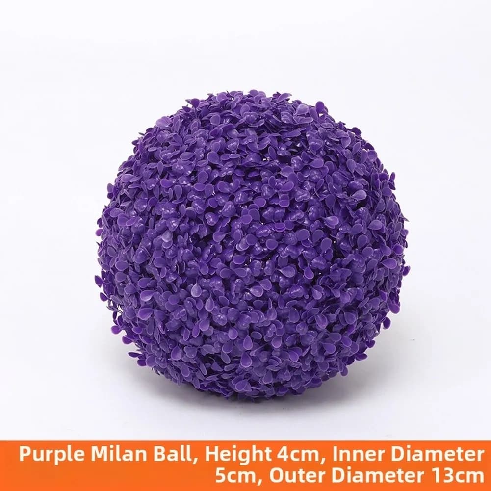 Violet Artificial Plant Shaped Ball Decor for Indoor Outdoor Use Backyard Balcony Garden Wall Ceiling Hanging 13 18 23 28cm