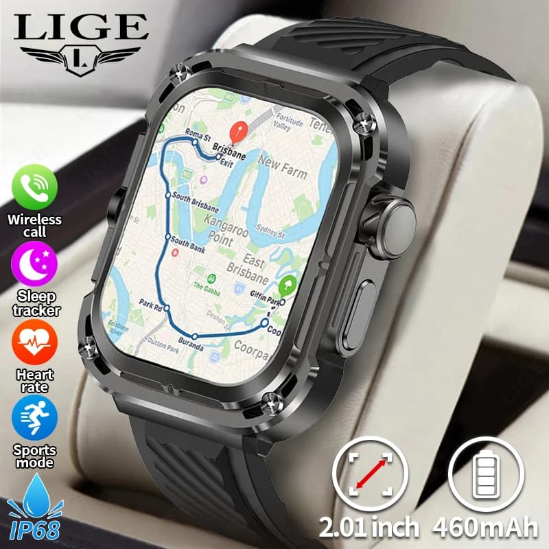 LIGE Smartwatch Sportivo a Tre Cinturini per Uomo, Schermo HD Grande da 2,1 Pollici, Monitoraggio Frequenza Cardiaca, Chiamate Bluetooth, Fitness, Impermeabile