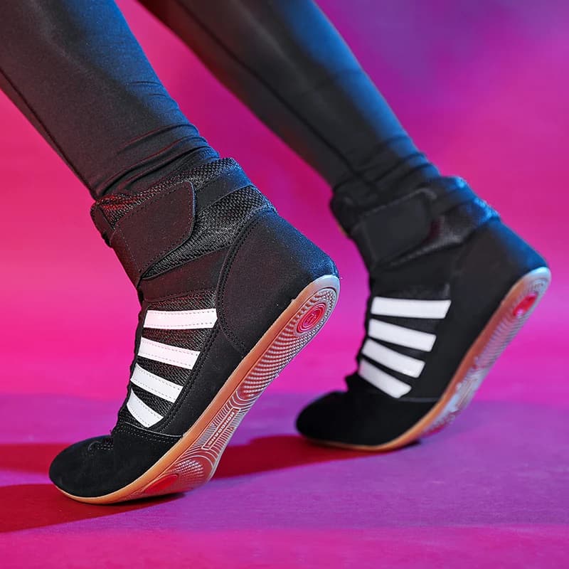 GINGPAI Scarpe da wrestling Scarpe da boxe professionali Scarpe da allenamento da uomo Fondo tendine Scarpe sportive in pelle artificiale Traspiranti