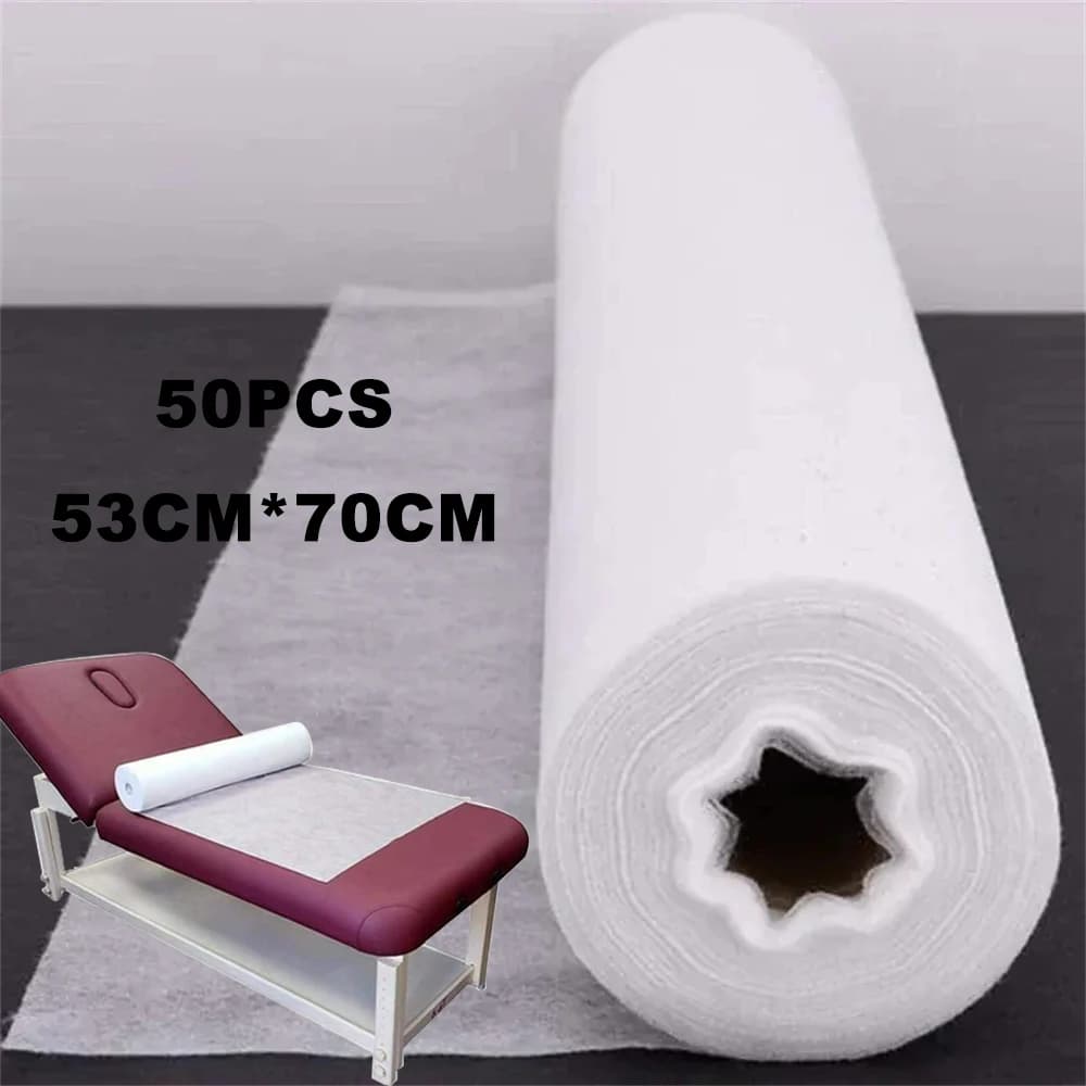 50 Pieces Sheets Disposable for Massage Beds 53x70cm, Waterproof Covers Nonwoven Fabric for Spa Beds, Tattoos, Beauty Salons, with Viso Forum
