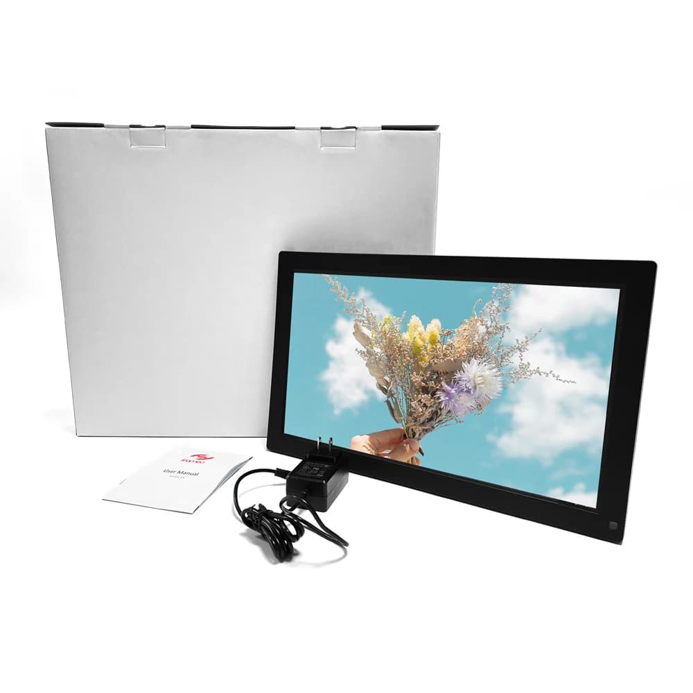 1920x1080 Touch Screen 15.6" Large Digital Photo Frame with 32GB Share Photos Videos Via App Gift for Family