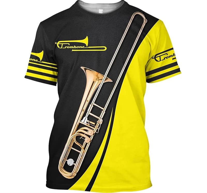 3D Print Saxophone Men Women T-shirts Summer Casual Short Sleeve Jazz Tshirts Streetwear O Neck Oversized Harajuku Y2k Kids Tops