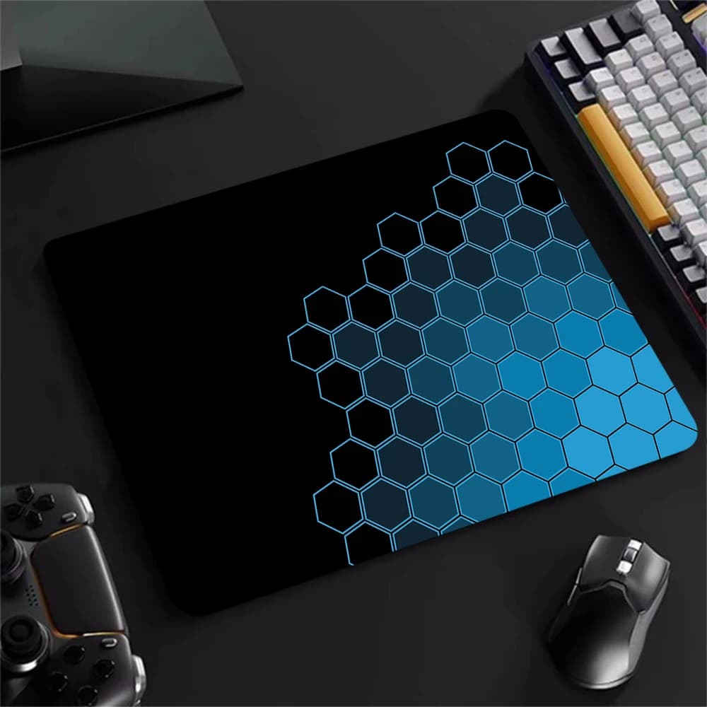 Tappetino per Mouse da Gaming Esagonale 350x250mm, Mousepad in Gomma per Computer e Laptop, Decorazione per Scrivania PC Gamer, Tappetino per Ufficio