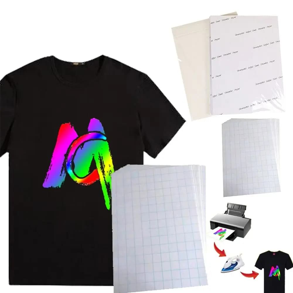 Moda fai da te panno scuro chiaro carta da stampa a sublimazione a getto d'inchiostro tessuto leggero T-shirt carta per trasferimento di calore pittura