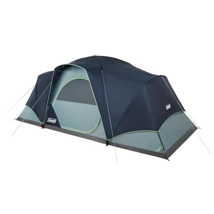 Family camping tent: Skydome XL, polyester, gray, 5-minute setup, weatherproof with rainfly, PFAS-free materials, fits multiple