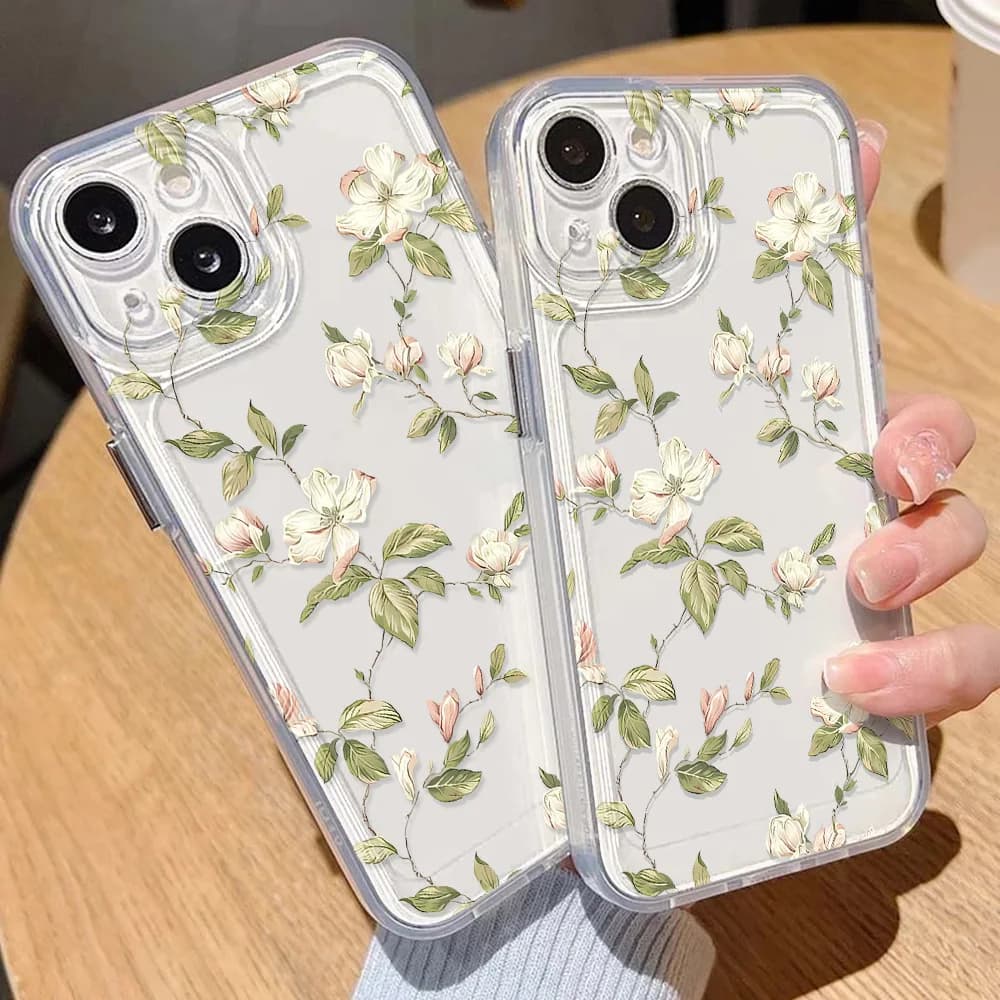 Hot selling Flower Phone Case For iPhone 11 Case iPhone 13 12 14 15 16 Pro Max X XR XS 7 8 Plus Soft Silicone Shockproof Cover