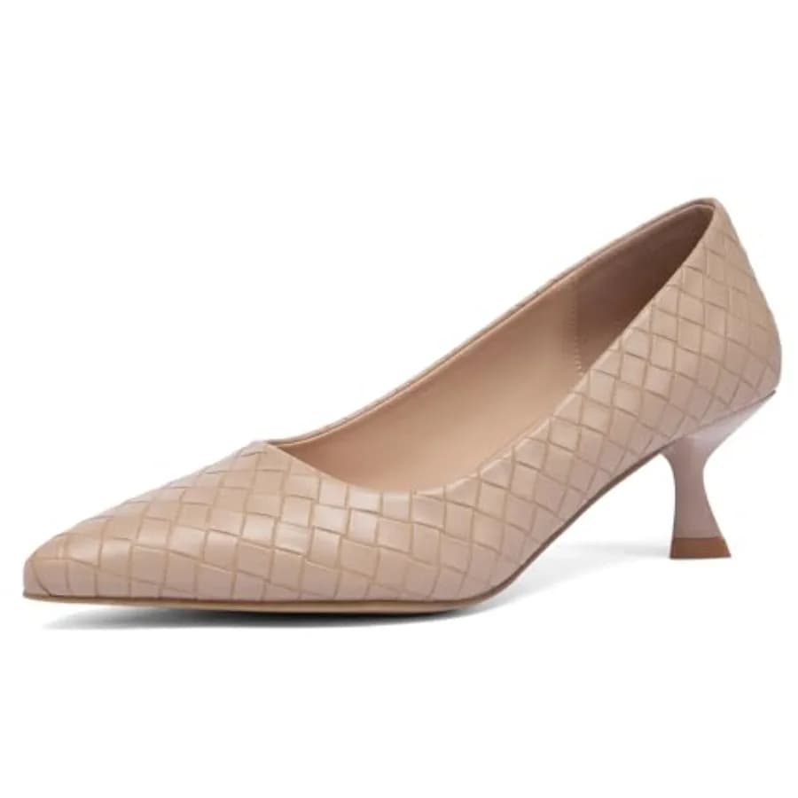 Scarpe con tacco basso da donna - Scarpe eleganti a punta con tacco a spillo, comode scarpe da lavoro con tacco basso.