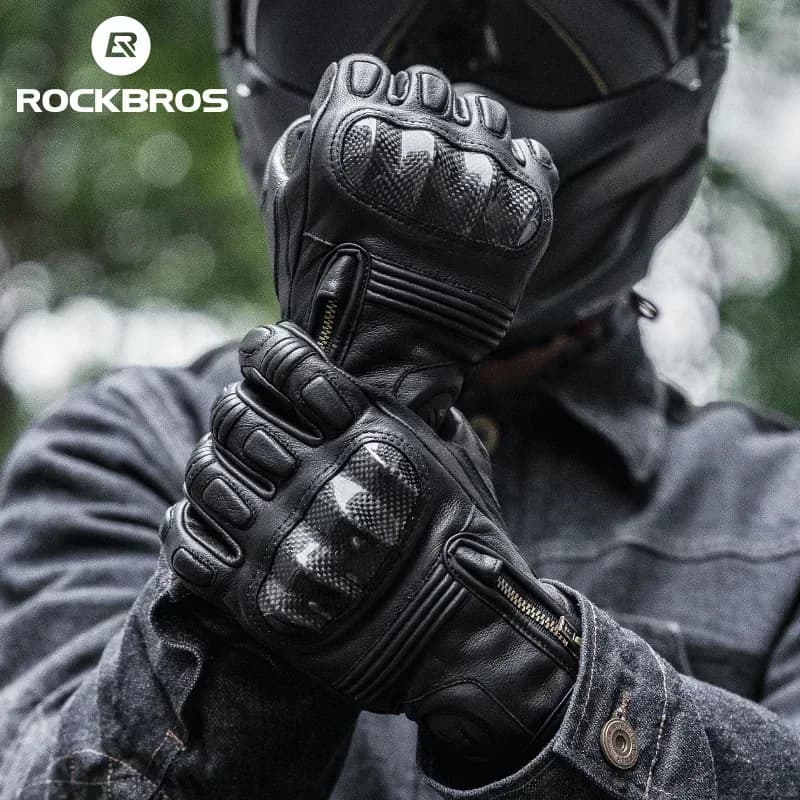 ROCKBROS Guanti da corsa con dita intere Guanti tattici da moto Touch Screen Protezione per sport all'aria aperta Guanti da bici da ciclismo