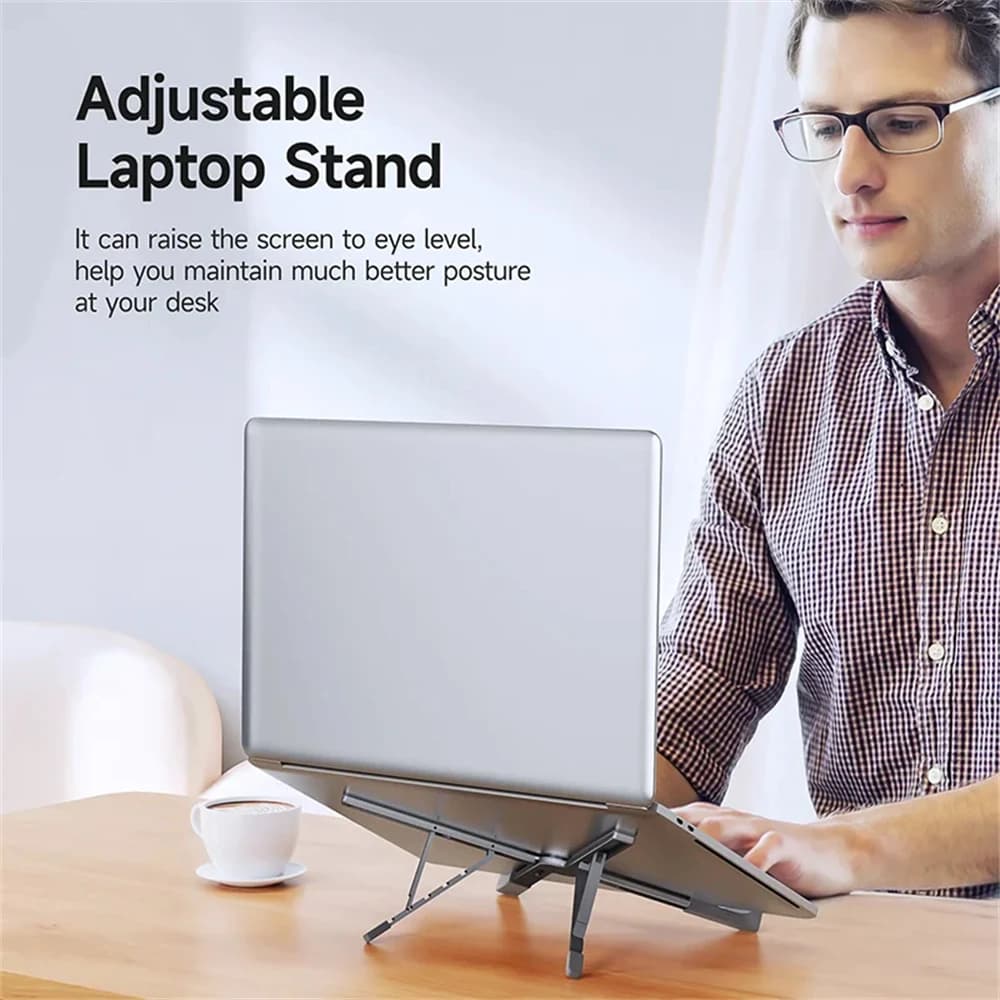 Laptop Stand For Macbook Pro Foldable Aluminum Vertical Notebook Stand Laptop Support Macbook Air Pro Tablet Phone Stand