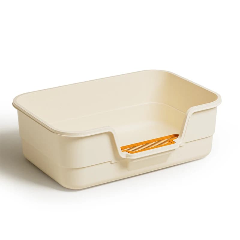 Open-front cat litter box, extra-large cat toilet, semi-enclosed open-style, breathable, odor-free