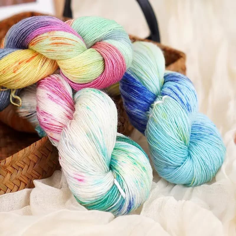 100g 660m Hand-dyed Pure Wool Thread, 100% Wool Hand-knitted Hook, Hat, Scarf, Sweater And Coat Thread