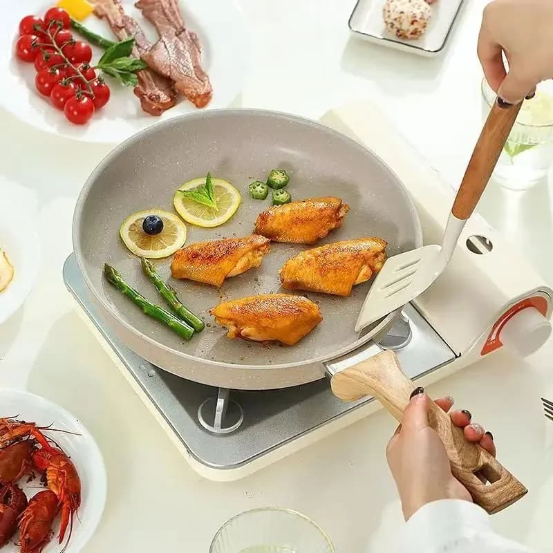 Padella Antiaderente Wok per Friggere, Padella per Bistecche, Padella per Pancake, Pentola per Induzione, Pentola Speciale per Fornelli a Gas, Pentola in Ceramica Antiaderente