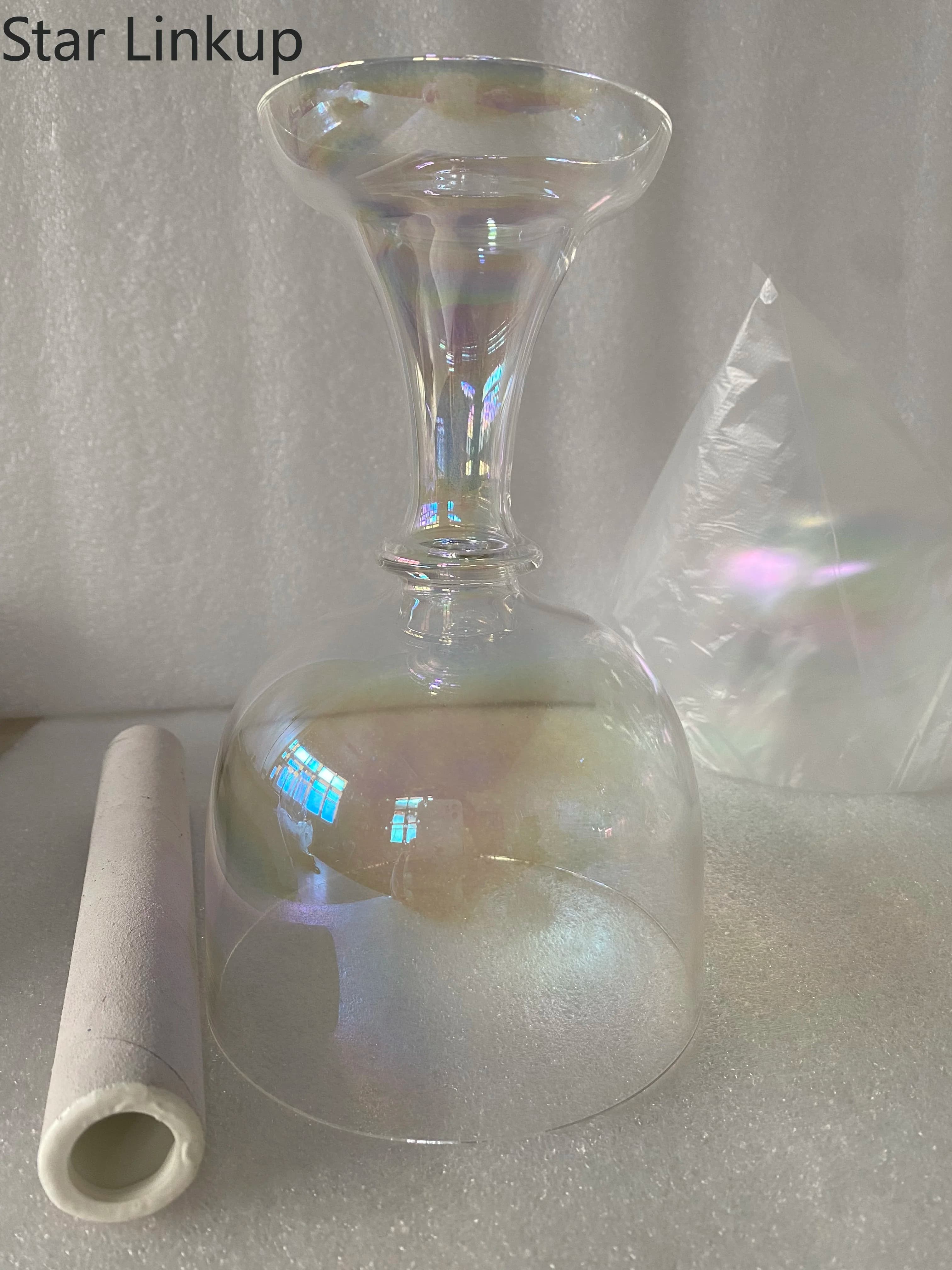 Star Linkup 5 Inch Cosmic Rainbow Clear‑Color Crystal Singing Chalice, 528Hz Healing Frequency Sound Vibration Bowl for Chakra Sound‑Healing Therapy