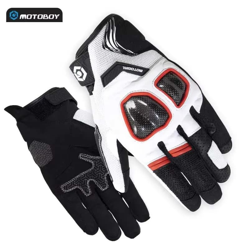 Guanti da moto da uomo estivi MOTOBOY Protezione in fibra di carbonio Mesh traspirante Guanti da motocross da donna touch screen