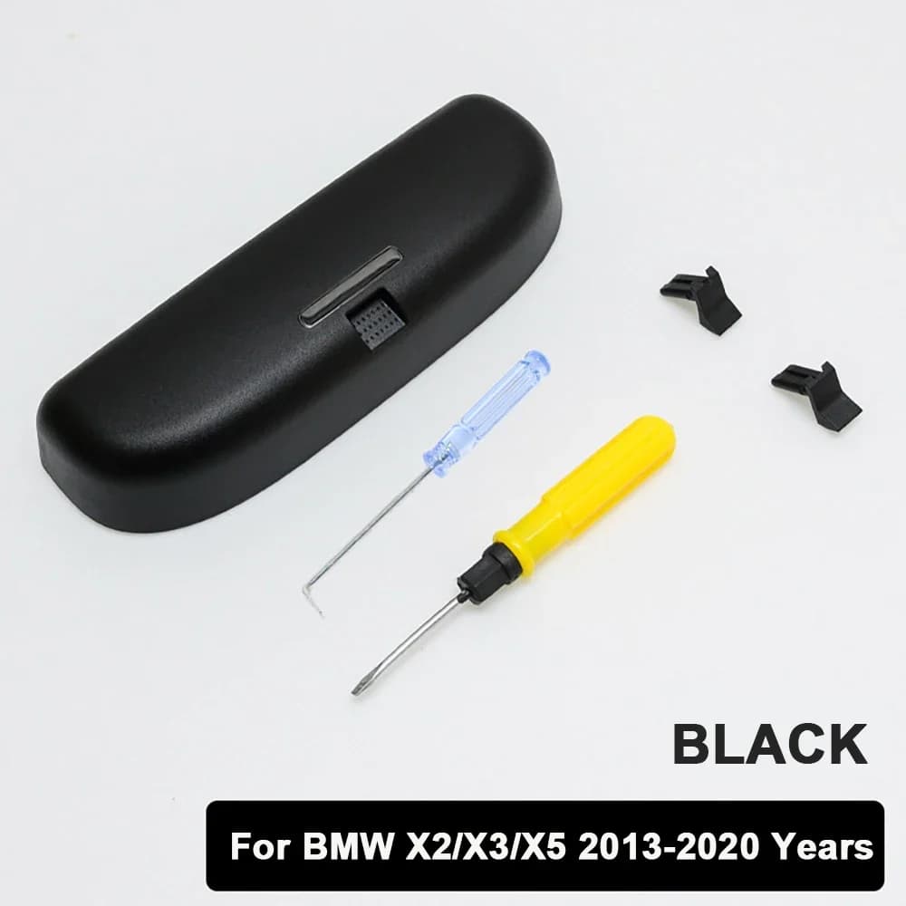 Porta occhiali da sole per auto Scatola per occhiali da sole Custodia per occhiali per BMW X1 F48 X3 F25 X5 G05 F10 F11 F20 I3 Acc.