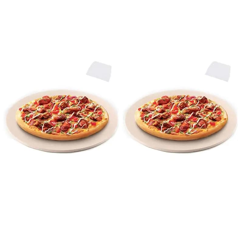 2 pietre per pizza, pietra per pizza rotonda per griglia e forno, per preparare pizza, bistecche, teglia per pizza in cordierite spessa