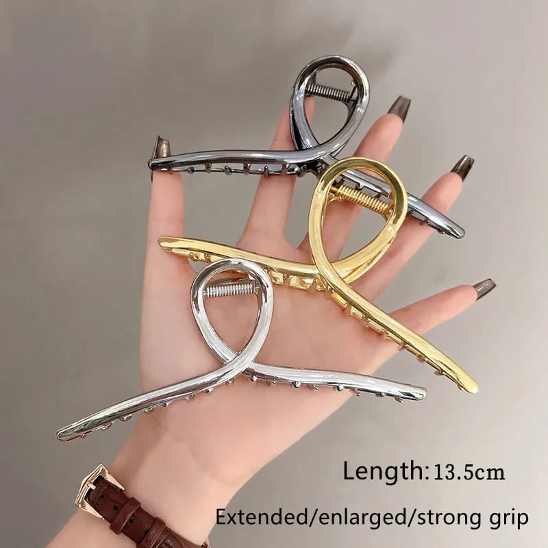 Fermaglio per capelli alto e metallo, clip di grandi dimensioni, nuovo stile con volume di capelli elevato, copricapo con fermaglio per capelli oversize