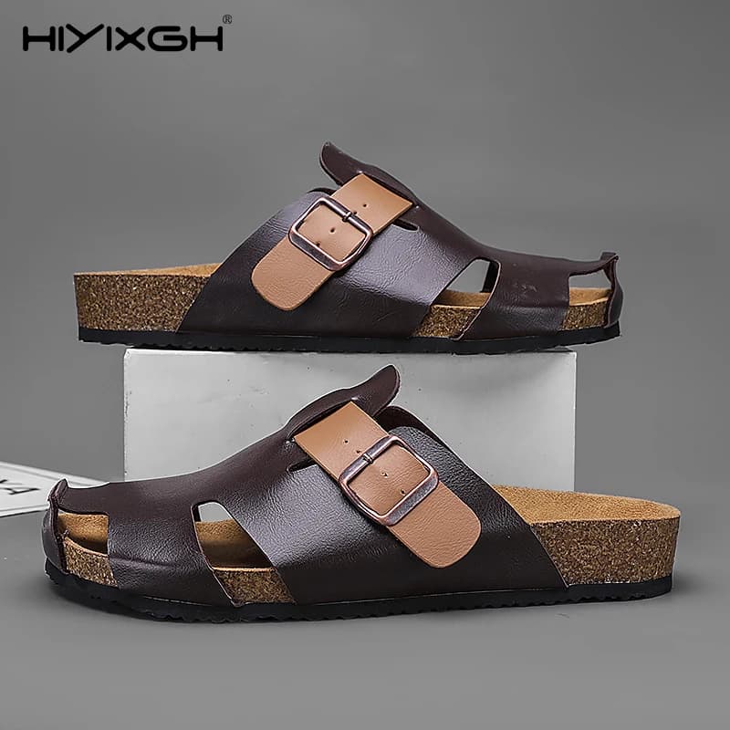 2025 Men's Summer Slippers Breathable Non-slip Beach Sandals Quick Drying Outdoor Slide Euro 39-45 Wide Light Width