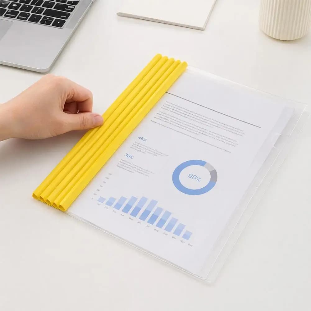 A4 File Folder 10 Pcs Report Folders with Sliding Bar A4 Letter Size Presentation File Covers Document Binder for School Office