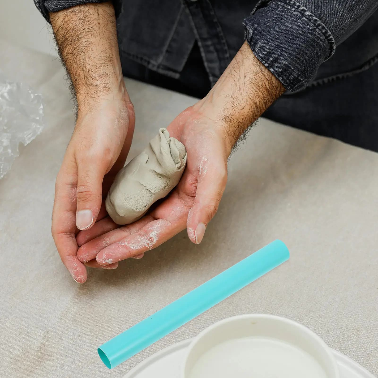 Mattarello Versatile in Acrilico Cavo per Argilla Polimerica, Pasta Ceramica, Progetti Fai-da-Te di Scultura, Modellazione e Lisciatura Artistica