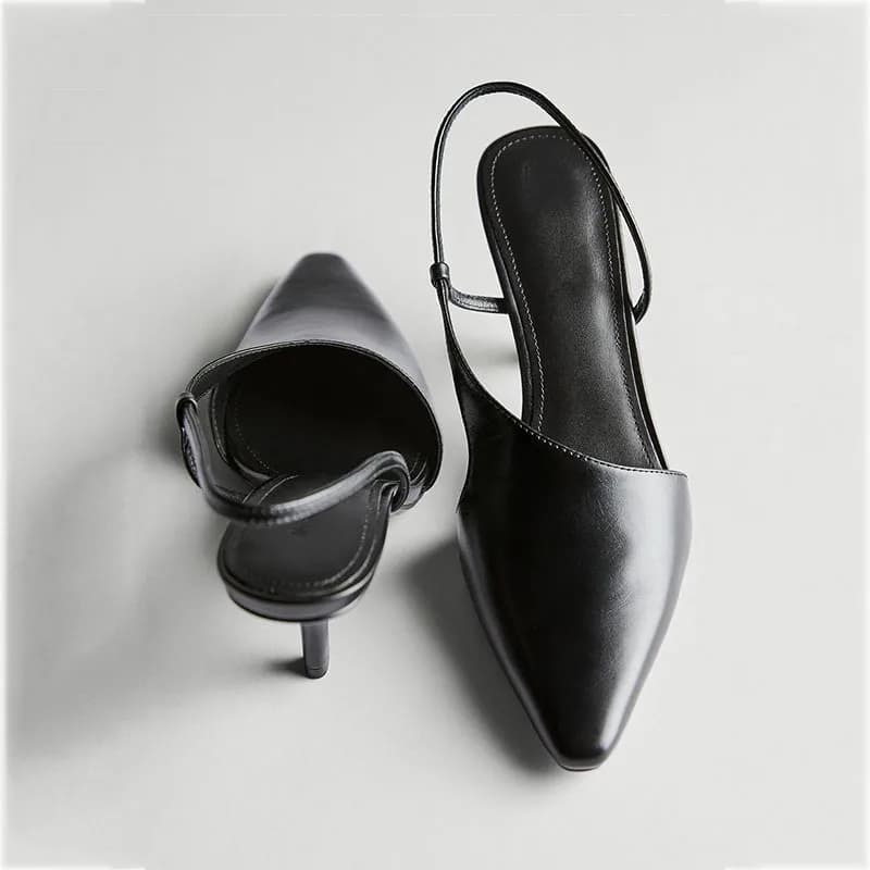 Withered Southern French Minimalist Women's Sandals Heels Elegant Pointed Sandals Summer Mid Heel Sandals Dinner Party Shoes