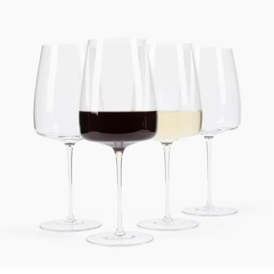 Bicchieri da vino alti Pour di Larder & Vine, set di 4 calici da calcio grandi per vini rossi e bianchi, eleganti, multiuso per Fu