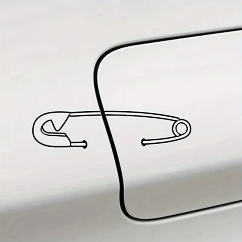 Adesivi divertenti per tappo serbatoio auto, design divertente a forma di ago, decalcomanie in vinile resistenti alle intemperie per esterni del veicolo