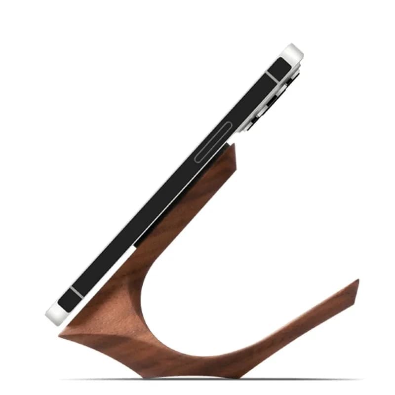 Supporto magnetico per cellulare in legno massello, adatto per telefoni Apple e Android