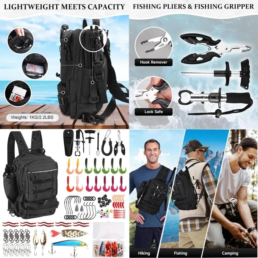 117 Piece Waterproof Fishing Set with Tool Box, Dances, Ami Extractor and Fish Grip - Perfect Gift for Fishing Passions