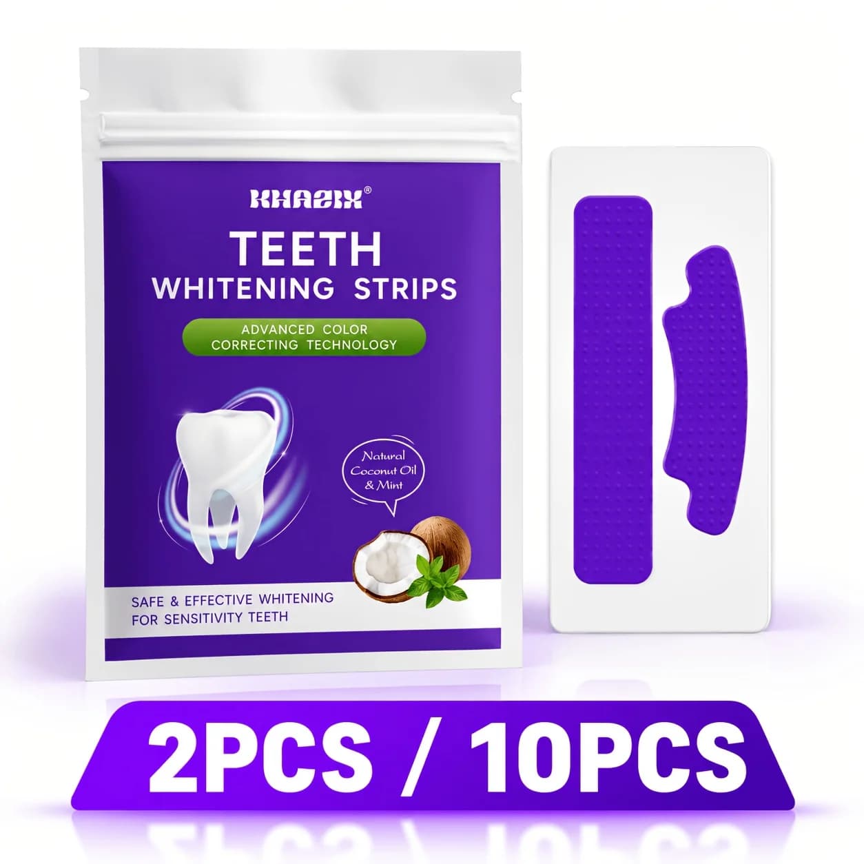 2/10PCS Whitening Tooth patch - Purple Color,enamel protection formula,no sensitivity or irritation,gentle whitening of teeth