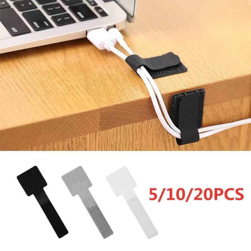 Fascette con cerniera riutilizzabili Dispositivo di archiviazione sicura del cavo Dispositivo fisso Archiviazione di cavi dati autoadesivi Cinghia di gestione dei cavi desktop in velcro