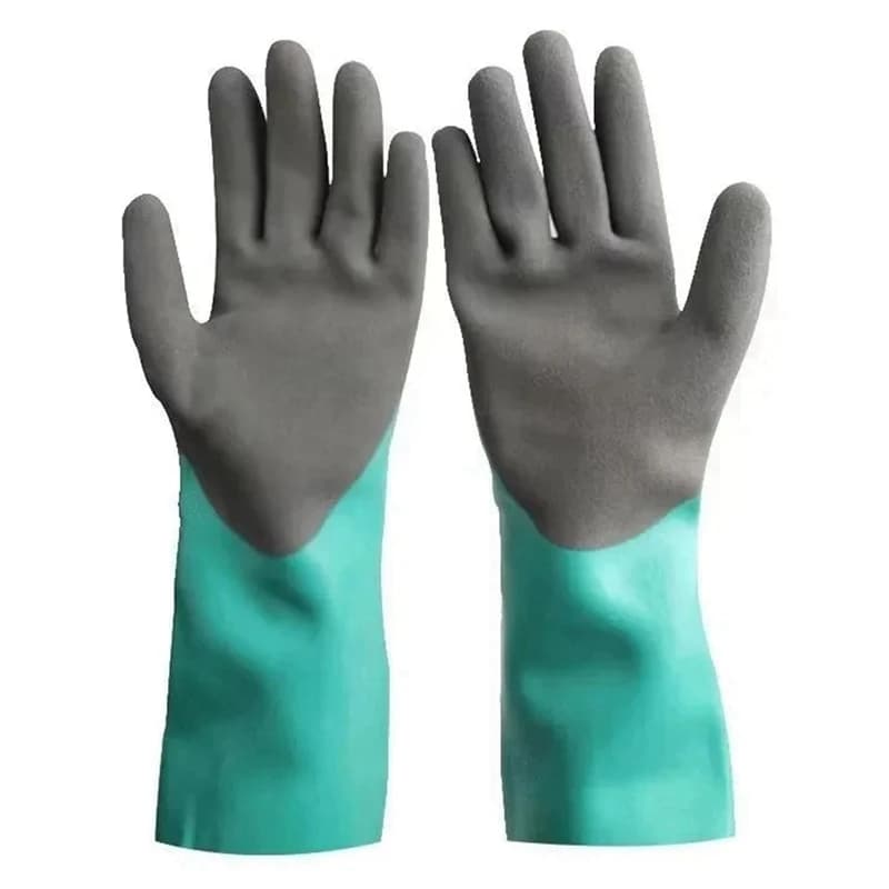 Guanti da lavoro riutilizzabili di sicurezza per impieghi gravosi protezione del lavoro acida guanti in gomma antiscivolo e antitaglio resistenti all'usura 2 pezzi