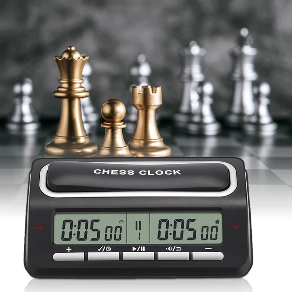 Orologio per scacchi digitale Timer per giochi di scacchi con indicatore LED 39 Sistema di cronometraggio preimpostato per timer per scacchi con orologio per scacchi internazionale